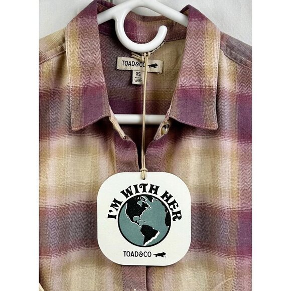 TOAD & CO RE-FORM TIERED DRESS DAWN PURPLE BEIGE SIZE EXTRA SMALL - Picture 6 of 9